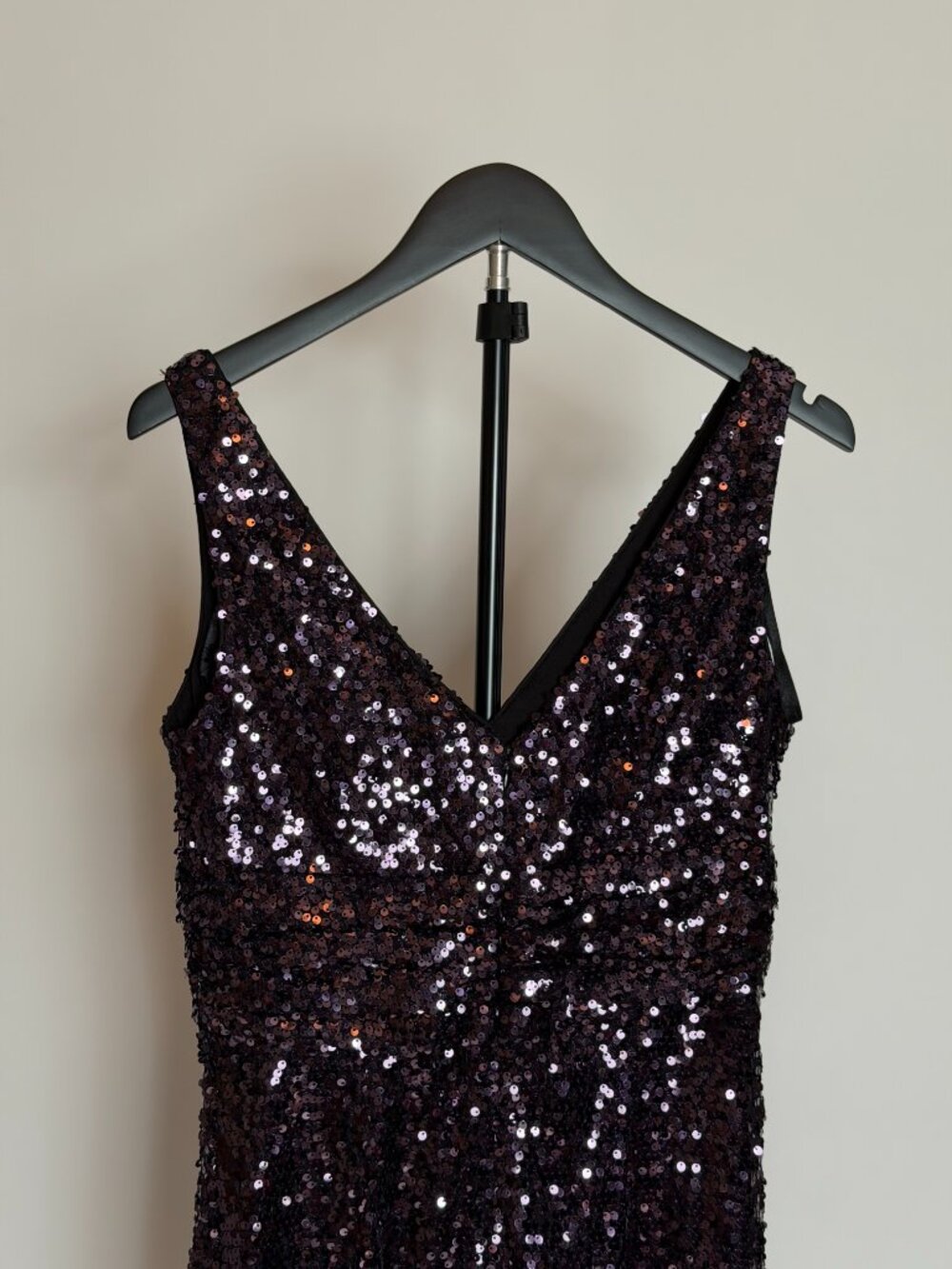 Purple Sequin Sleeveless Cocktail Dress - Picture 6 of 7
